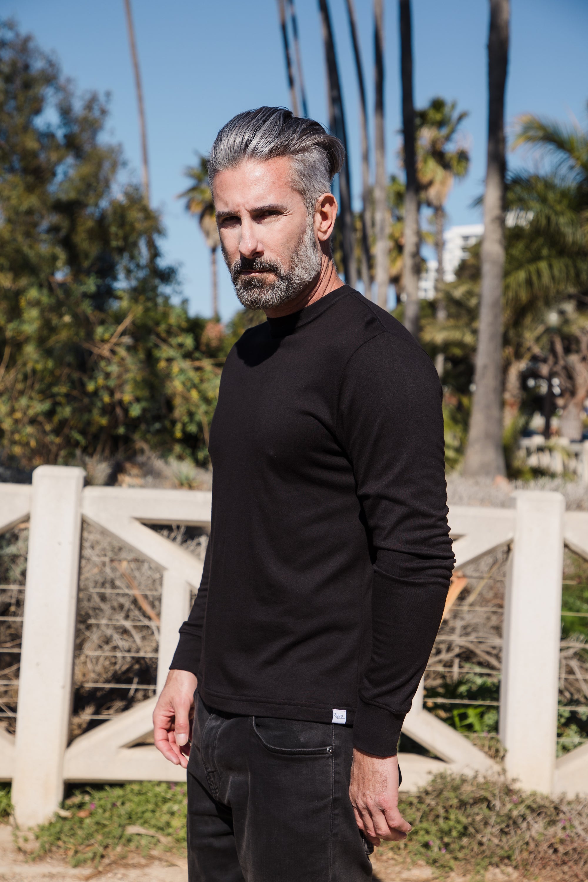 Clearance Men's Bamboo Viscose/Organic Cotton Long Sleeve T-Shirt